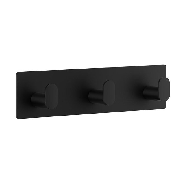 Smedbo Beslagboden Cube Handdoekhouder - 19.2x4.8x3cm - zelfklevend - RVS Mat Zwart BB459