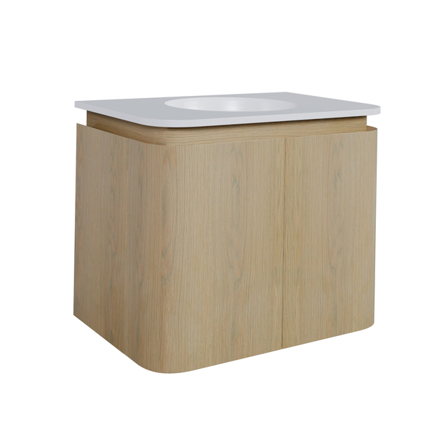 Thebalux Epoch Toiletmeubel - 51x35x41cm - ronde hoeken - 2 deuren - Corian wastafel - zonder kraangat - Blanc 9TT50132B
