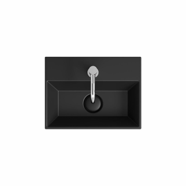 Crosswater Beck Wastafel - 40x30x11cm - open waste - 1 kraangat - zwart mat BK0401SUBM
