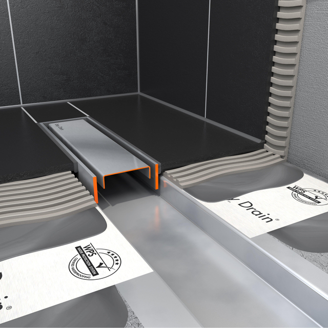 Easy Drain Compact 30 TAF douchegoot met omkeerbaar rooster zero/tegel waterslot 30mm 140cm inbouw diepte 75 85mm met zijuitloop edcomtaf1400-30