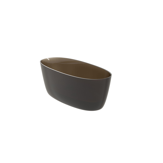 Riho Oval vrijstaand bad - 160x72cm - solid surface - semi transparant - frosted umber B129002F02