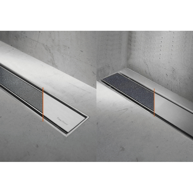 Easy Drain Compact TAF afvoergoot enkele plaat 110cm 30mm met Zero design rooster RVS EDCOMTAF1100-3