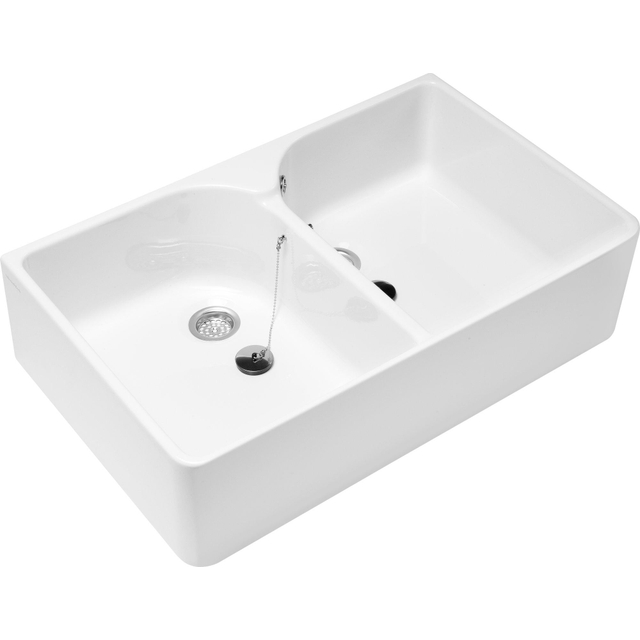 Villeroy & Boch O'novo gootsteen dubbel 80x50cm ceramic+ wit 633100r1