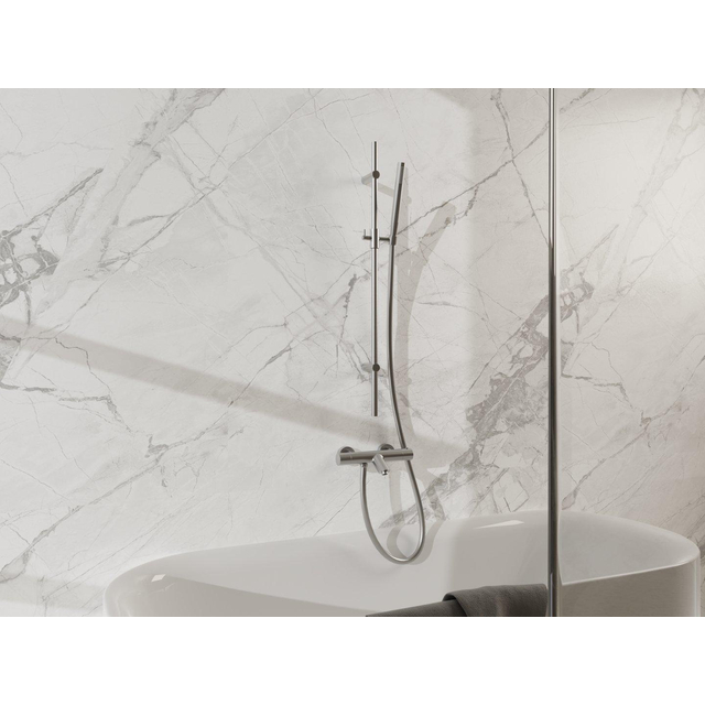 Fortifura Calvi Badkraan - met glijstangset - staafhanddouche - gladde doucheslang - geborsteld RVS PVD (RVS) SW767489/SW496812/SW728177/SW720222