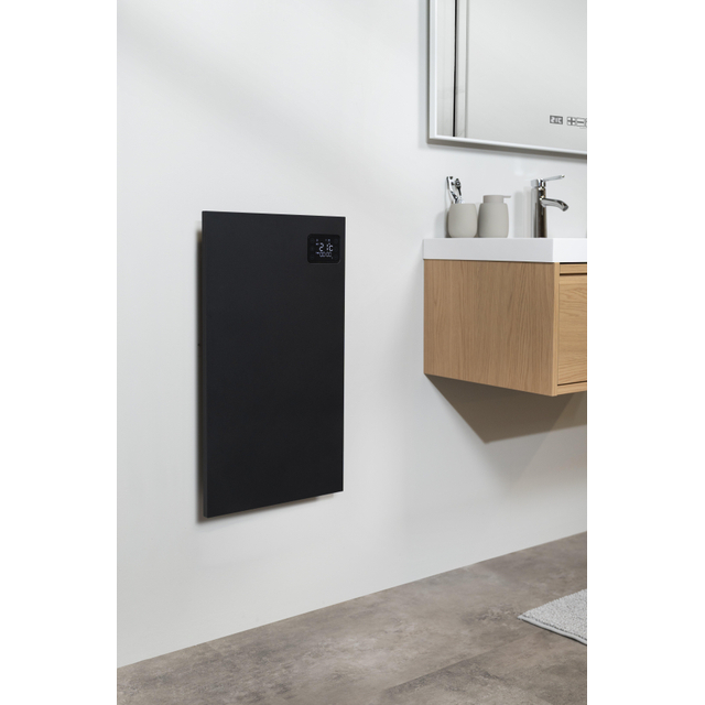 Eurom Alutherm Sani Convectorkachel - 40x70.5cm - 1200watt - wifi - wand - Verticaal - zwart mat 361094