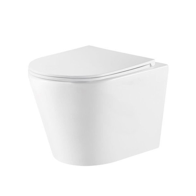 Adema Lago wandclosetpack diepspoel Rimless 36.3x51.7cm met softclose zitting glans wit OUTLET 1724564