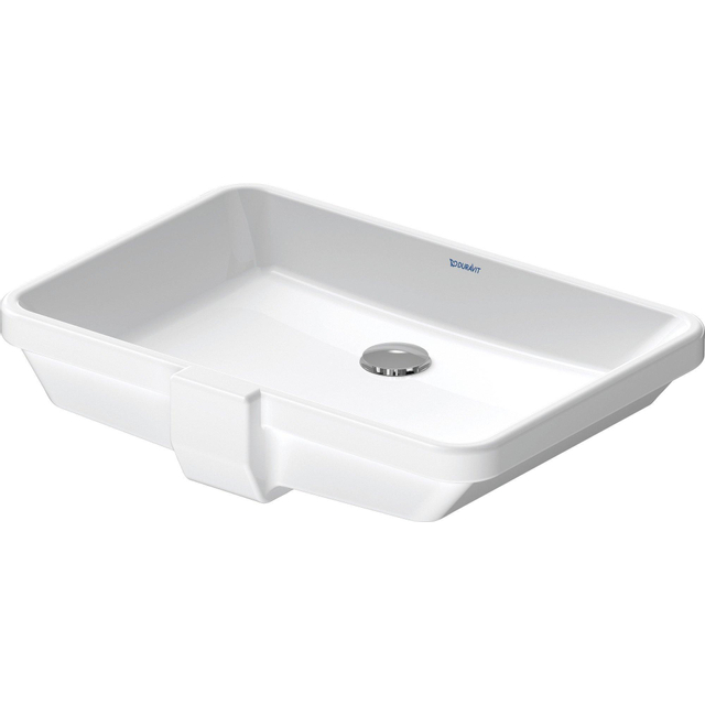 Duravit 2nd floor onderbouwwastafel zonder kraanvlak 55.5x38cm met Wondergliss wit 03165300001