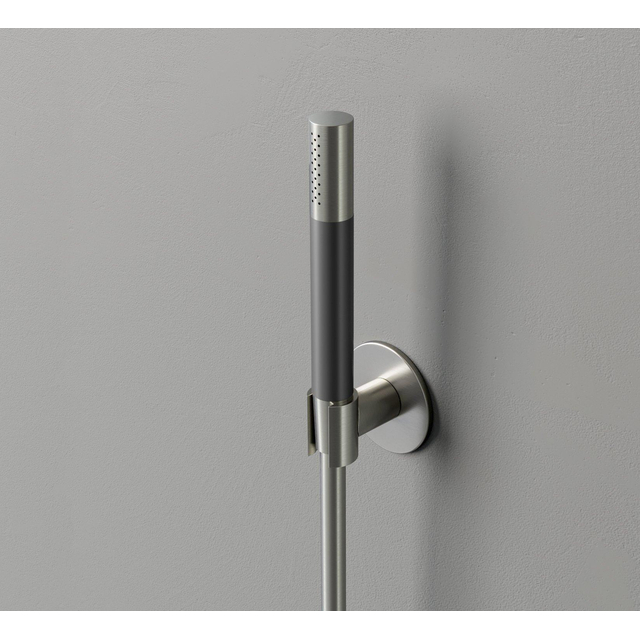 Hotbath Cobber M443 staafhanddouche met wandsteun en doucheslang 150cm nikkel geborsteld OUTLETSTORE M443GN