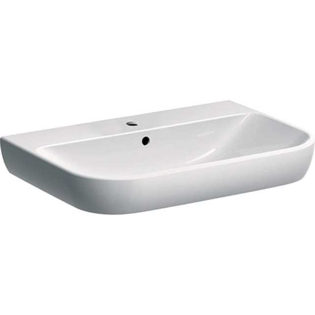Geberit Smyle wastafel met kraangat met overloop 70x48x17cm wit 500248011 500.248.01.1