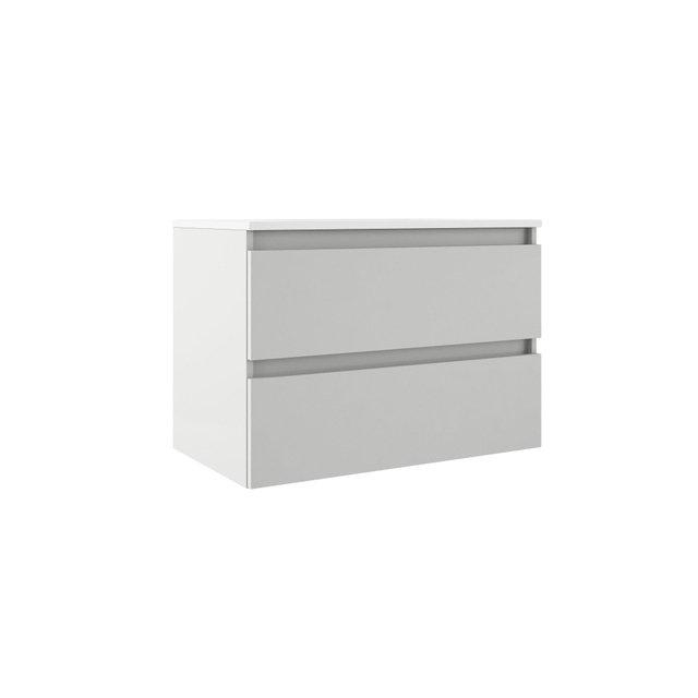 Adema Chaci Badkameronderkast - 80x40x57cm - 2 lades - greeploos - mat wit SW1212810 SW7090