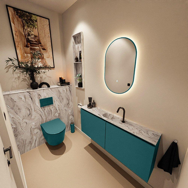 MONDIAZ TURE-DLUX 120cm toiletmeubel Smag. EDEN wastafel Glace positie midden. Met 1 kraangat. TUREDX120SMAM1GLA