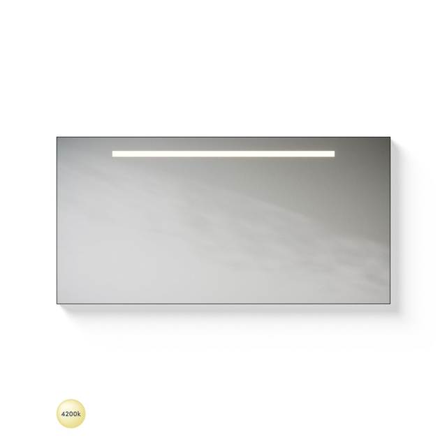 Looox Black Line spiegel - 100X60cm - LED - zwart mat spbl1000-600b
