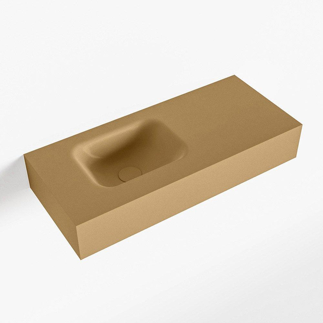 Mondiaz LEX Fontein - 70x30x12cm - wasbak Links - zonder kraangaten - solid surface - Oro F52111Oro