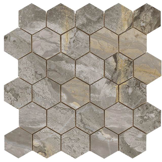 Cifre Ceramica Luxury wandtegel - 26.3x27.4cm - Natuursteen look - Nature gepolijst (grijs) SW07314667-3