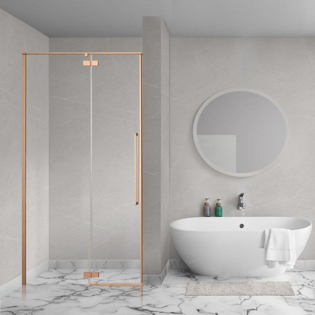 Aqua Vista Oria Linea nisdeur - 100x200cm - incl. montageset - Geborsteld koper SW1186294/SW1186312