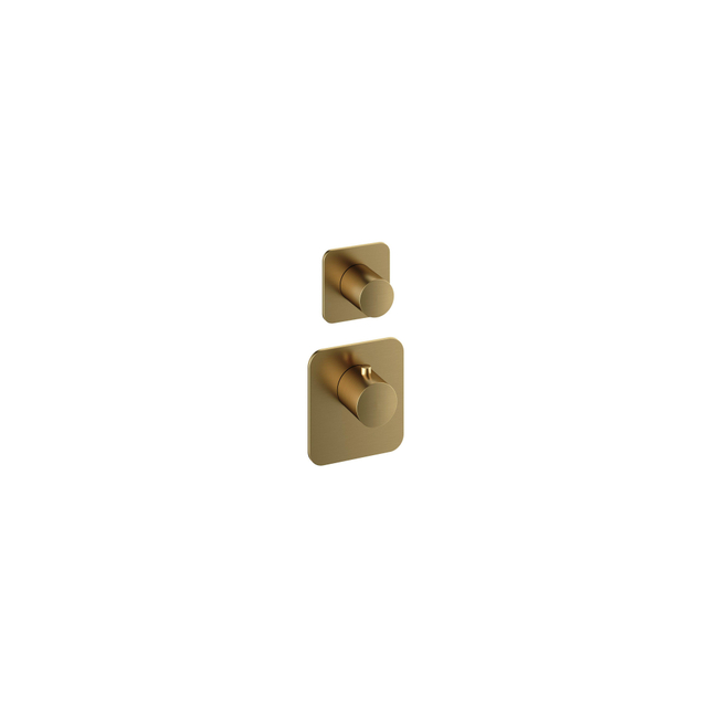 Hotbath Gal Afbouwdeel voor Highflow Thermostaat met 1 stopkraan Geborsteld messing PVD GLF011EXTBBP