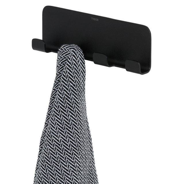 Tiger Colar Handdoekhaak - 4 haken - zelfklevend - zwart 1314730746