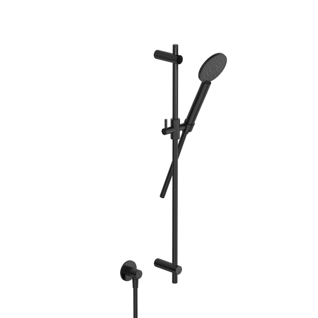 Hotbath COBBER Doucheset glijstang 90cm wandaansluitbocht doucheslang 150cm handdouche Geborsteld zwart PVD M308MBP