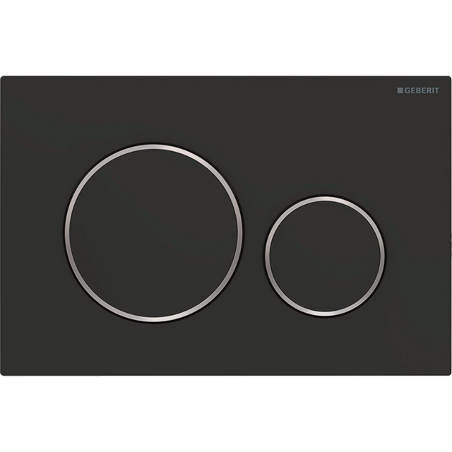 Geberit Sigma20 bedieningplaat met frontbediening voor toilet 24.6x16.4cm zwart mat 115882141