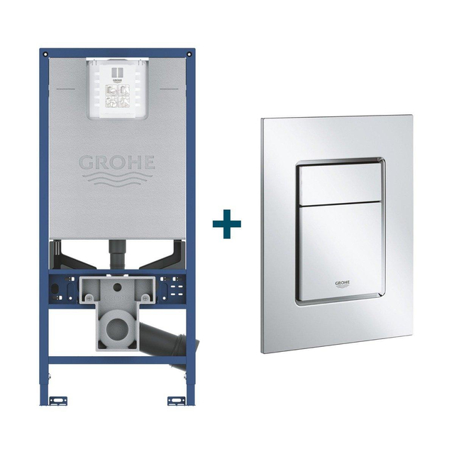 Grohe Rapid SLX inbouwreservoir met frame inclusief  Skate cosmopolitan bedieningsplaat Chroom sw107663/sw336186