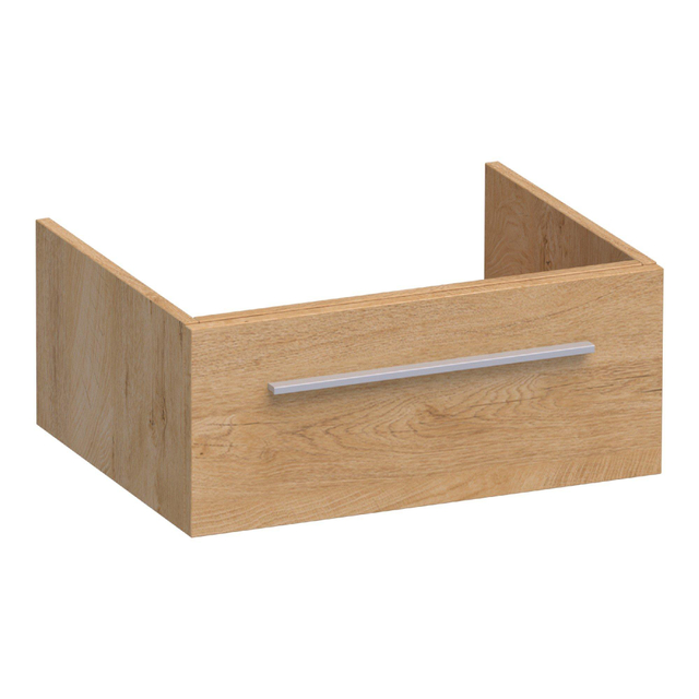 Saniclass Sharp Wastafelonderkast - 60x46x25cm - 1 softclose lade - zonder greep - 1 sifonuitsparing - MFC - nomad 1828