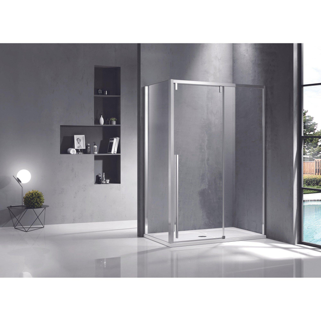 Saniclass Neptune Schuifdeur - 160x200cm - softclose - links/rechts - gepolijst zilver SNI6121-160S
