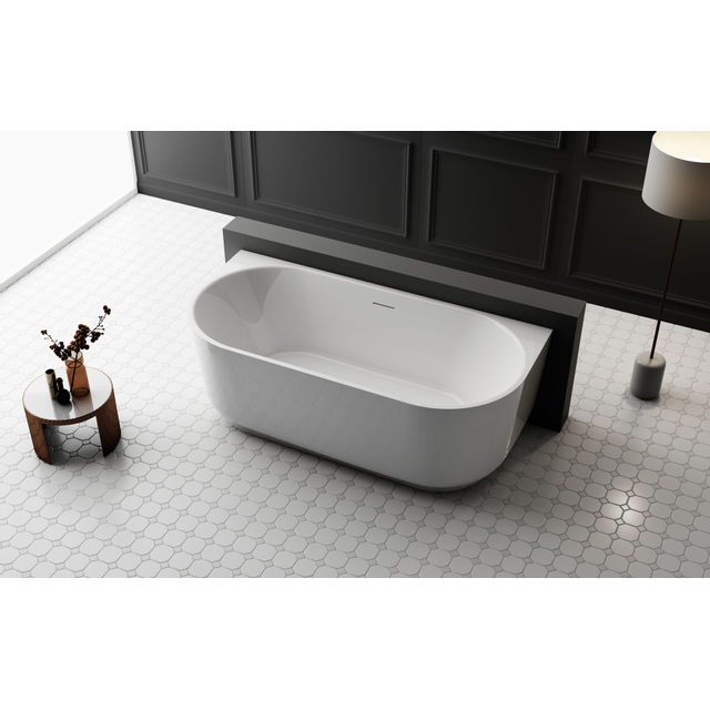 Goedkoopste ZEZA Pure half vrijstaand bad - 150x75x58cm - acryl - glans wit TW-7316-GW-150