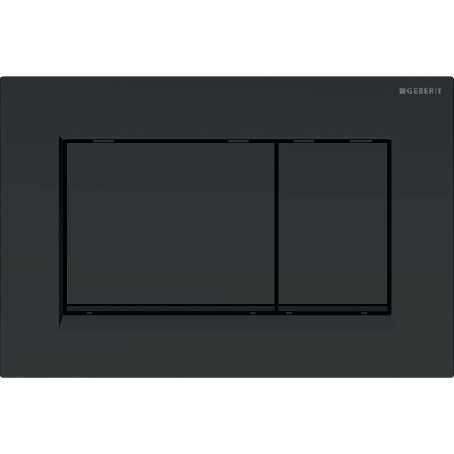 Geberit Sigma20 bedieningsplaat - 2-toets spoeling - rechthoekige knoppen - matzwart,e.t.c. 115.883.16.1