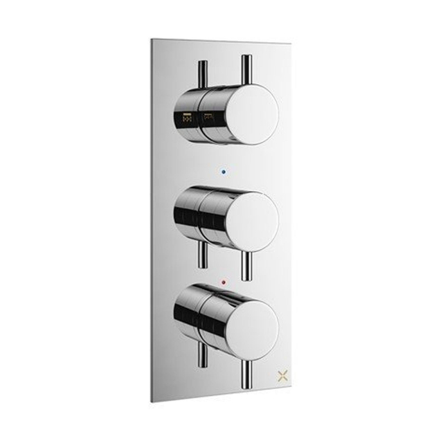 Crosswater MPRO inbouw thermostatisch douchekraan verticaal 2 stopkranen afbouwdeel chroom PRO2000LBPC