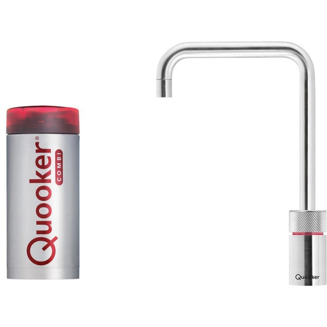 Quooker Nordic square kokendwaterkraan opbouw uitloop draaibaar met Combi reservoir RVS TWEEDEKANS OUTLETSTORE 22NSRVS