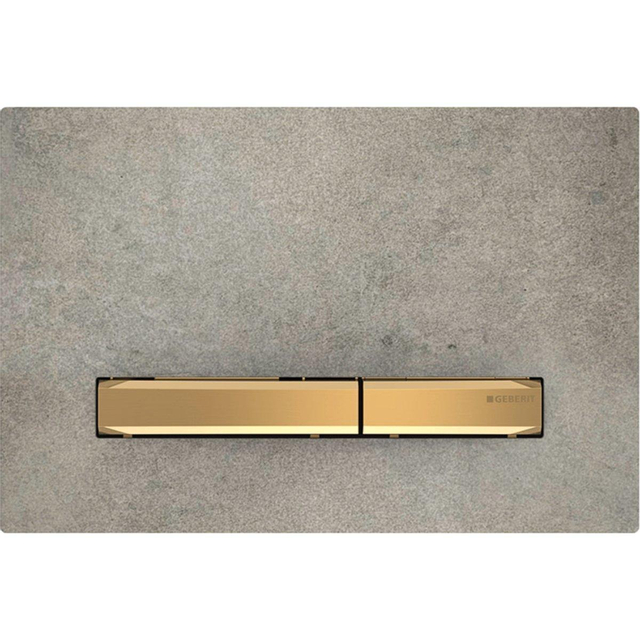 Geberit Sigma50 bedieningsplaat - 2-toets spoeling - vierkant - messing/betonlook 115.672.JV.2