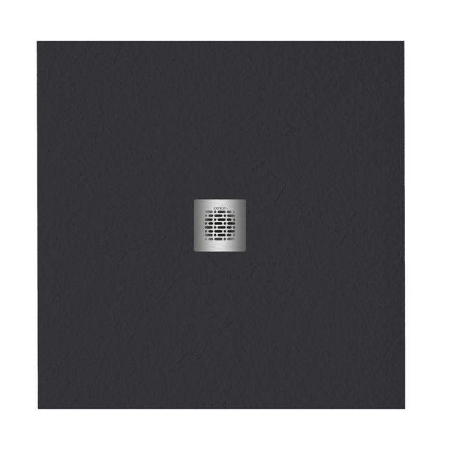 Zeza Grade douchevloer - 100x100cm - antislip - antibacterieel - mineraalmarmer - vierkant - mat zwart 400000000000019761