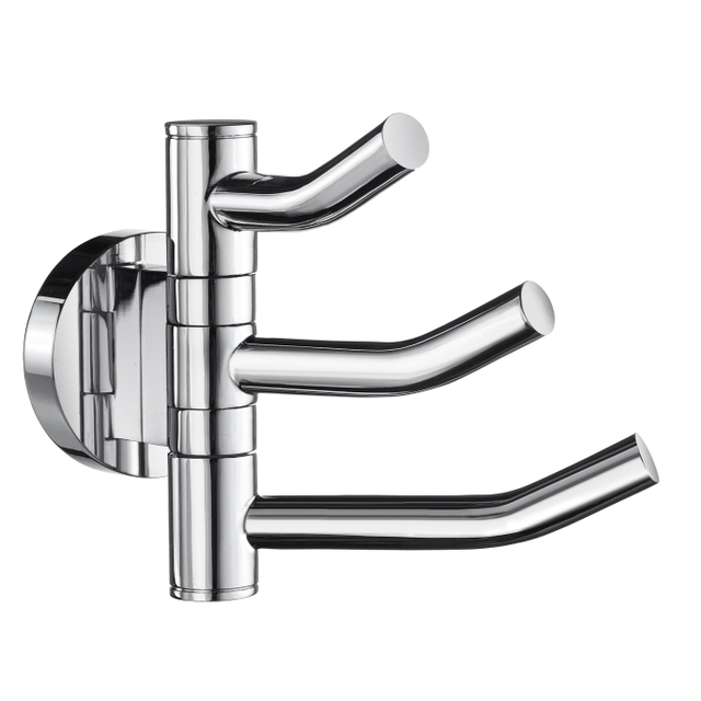 Smedbo Home Handdoekhaak - 12x9cm - 3 haken - chroom HK327