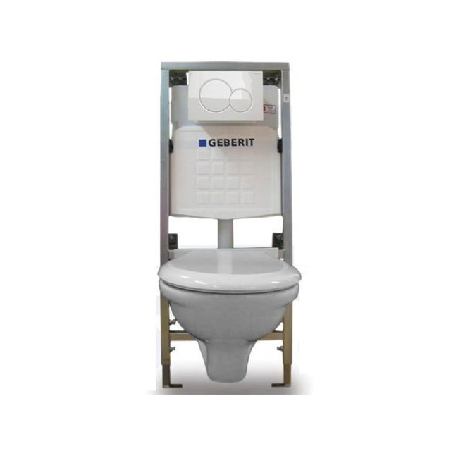Plieger Brussel toilet set met Geberit Inbouwreservoir inclusief softclose toiletzitting witte afdek
