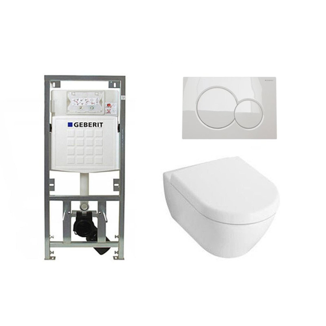 Villeroy & Boch Subway 2.0 Compact met softclose zitting toiletset met geberit inbouwreservoir en si