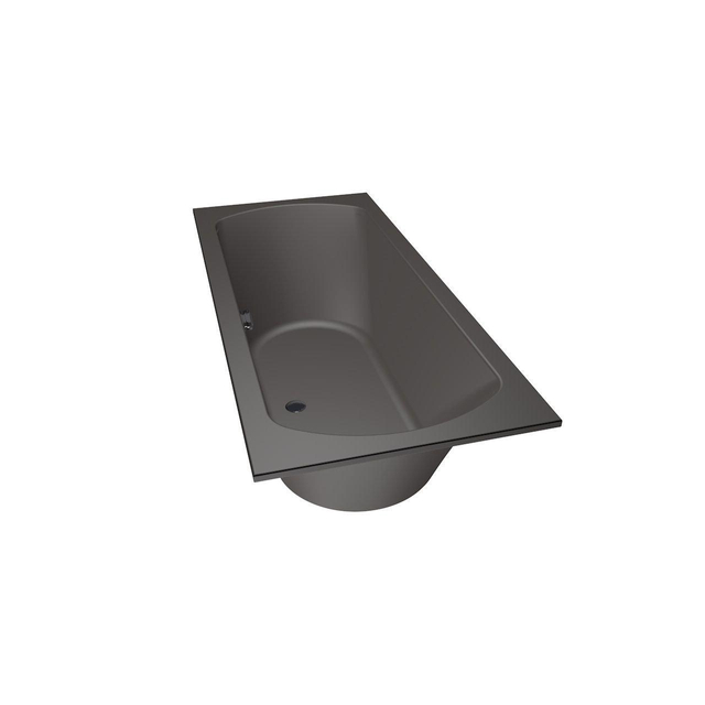 Xenz Lagoon ligbad - 180x80cm - met overloop - zonder afvoer - Acryl Antraciet Mat OUTLETSTORE 6928-05