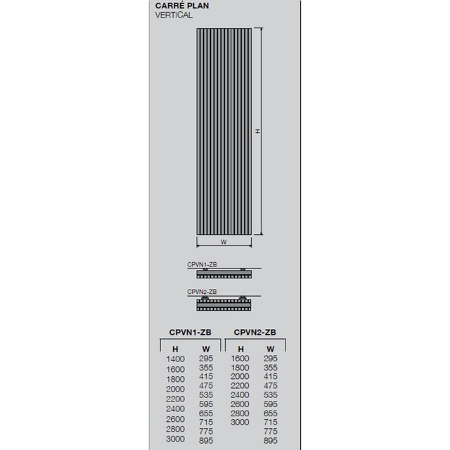 Vasco Carre Plan CPVN2 designradiator dubbel 1800x415mm 1643 watt antraciet 111360415180011880301-0000