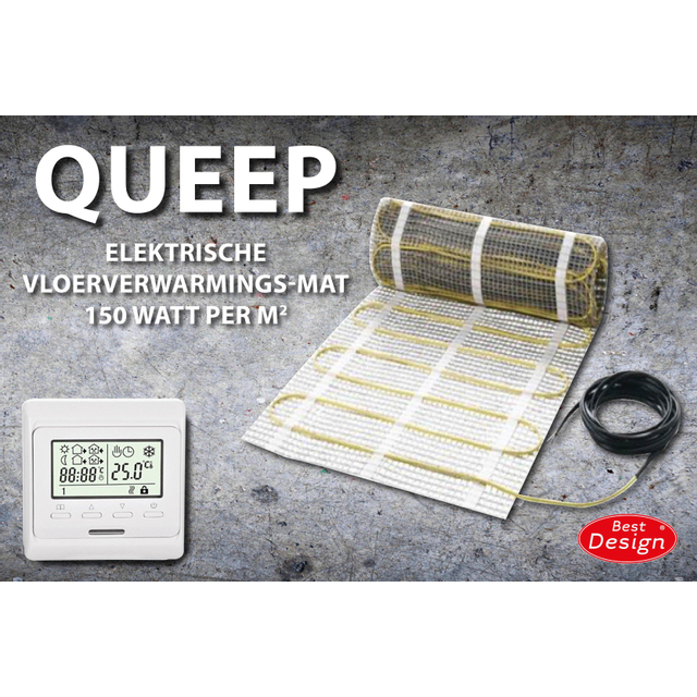 Best Design Queep elektrische vloerverwarming 0.5m2 1mat digitaal 3875000