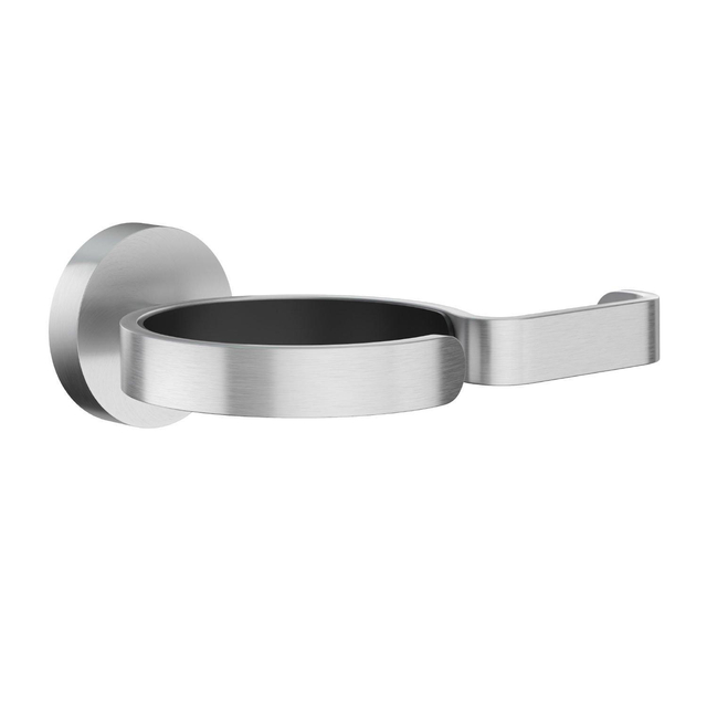 Smedbo Home Fohnhouder - 12.9x4.8x10cm - zelfklevend / boren - Massief messing Mat Chroom HS3231