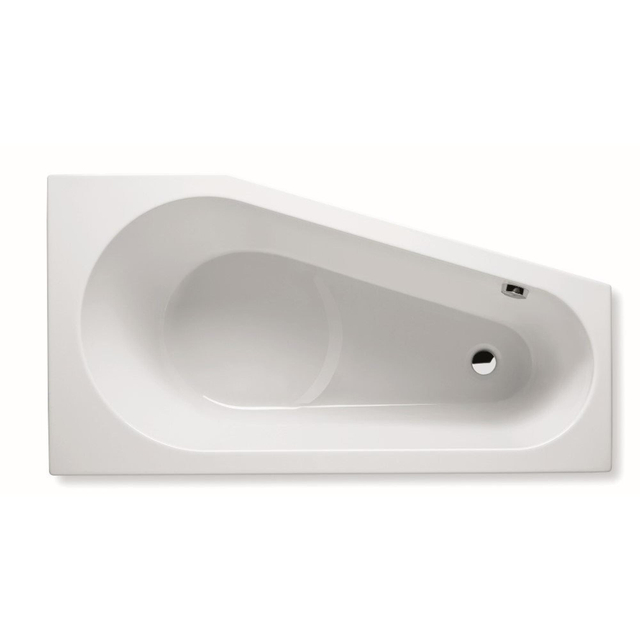 RIHO Delta standaard bad 150x80cm Hoekopstelling Rechts excl. poten Wit glans OUTLETSTORE B067001005