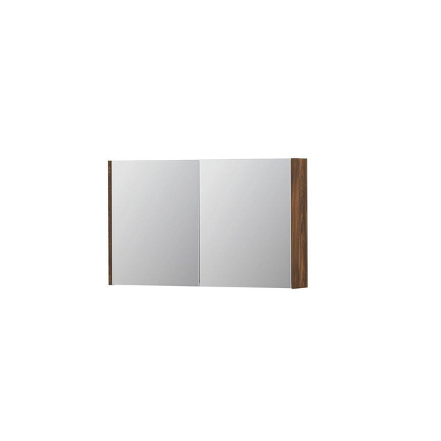 INK SPK1 Spiegelkast 100x14x60cm 2 deuren dubbelzijdige Spiegel schakelaar en stopcontact MFC Noten 