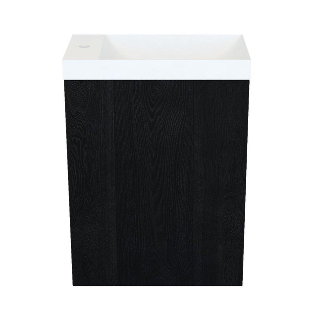 Arcqua Marble Fonteinset 40x22x54.5cm fontein mat wit met overloop oak black FNK499411