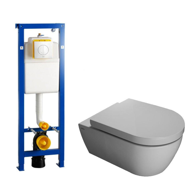 QeramiQ Salina toiletset softclose toiletzitting Argos bedieningsplaat wit wit sw1271-0704406