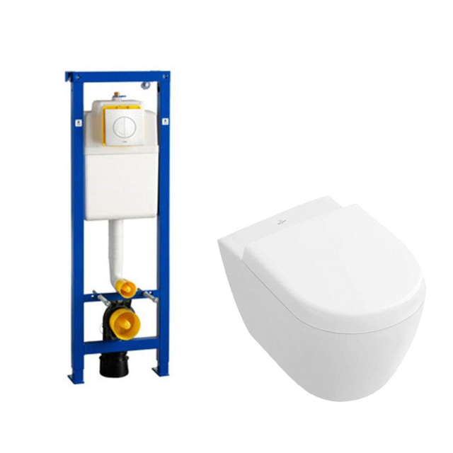 Villeroy & Boch Subway 2.0 compact DirectFlush toiletset met Wisa reservoir en bedieningsplaat softc