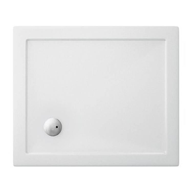 Crosswater Showertray douchebak afvoer links 100x80x4cm rechthoek wit ST0R81000