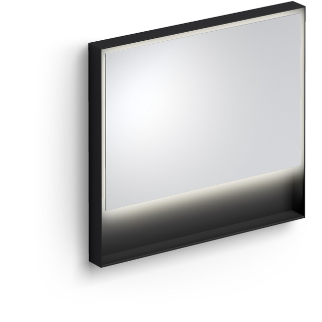 Clou Look at Me Spiegel - 80x90x8cm - LED verlichting - mat zwart CL/08.08.090.21