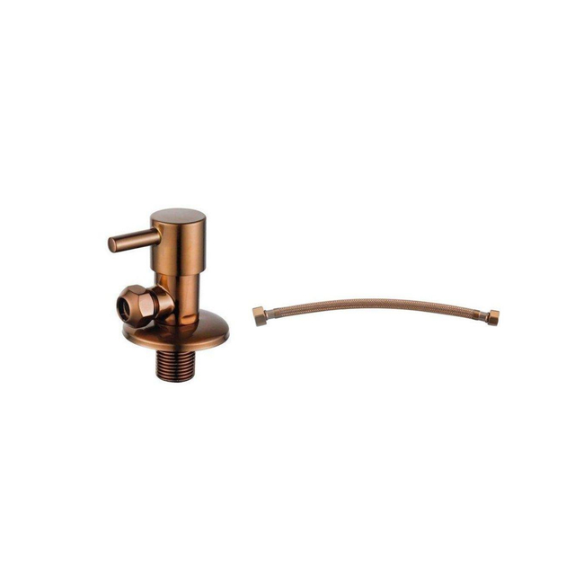 Fortifura Calvi Hoekstopkraan Met Flexibele Slang - 30cm slang - 1/2x3/8 - geborsteld koper SW1171425 SW1027187