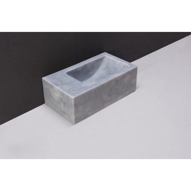 Forzalaqua Venetia Xs fonteinbak 29x16x10cm wasbak Links 0 kraangaten Natuursteen Cloudy marmer gezoet OUTLETSTORE 100374