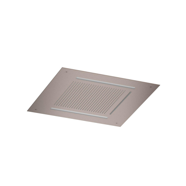 Hotbath Mate Hoofddouche - vierkant - 50x50cm - waterval - LED verlichting - Geborsteld Koper PVD AC146BCP