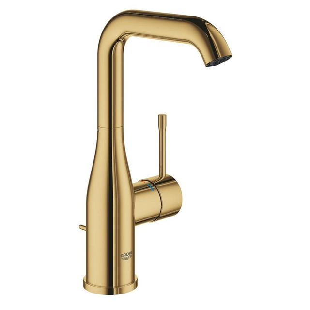GROHE Essence New Wastafelkraan Opbouw - uitloop 12.7cm - L-size - hoge draaibare uitloop - waste - EcoJoy - cool sunrise - klein krasje op de uitloop - OUTLET UDEN 32628GL1